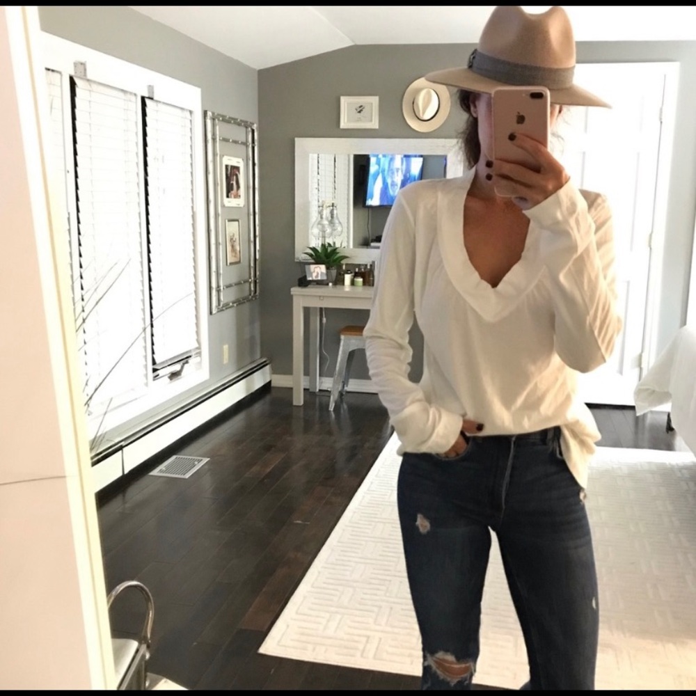 James Perse white long sleeve